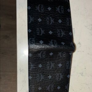 MCM Black & Gray Monogram Bifold Wallet